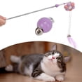 thumbnail image 4 of Teaser Cat Toy, Sunflower Soft Durability Cat Teaser Stick Prevent Swallowing  For Cats Kitten Exercise Playing Purple Sunflower, 4 of 8