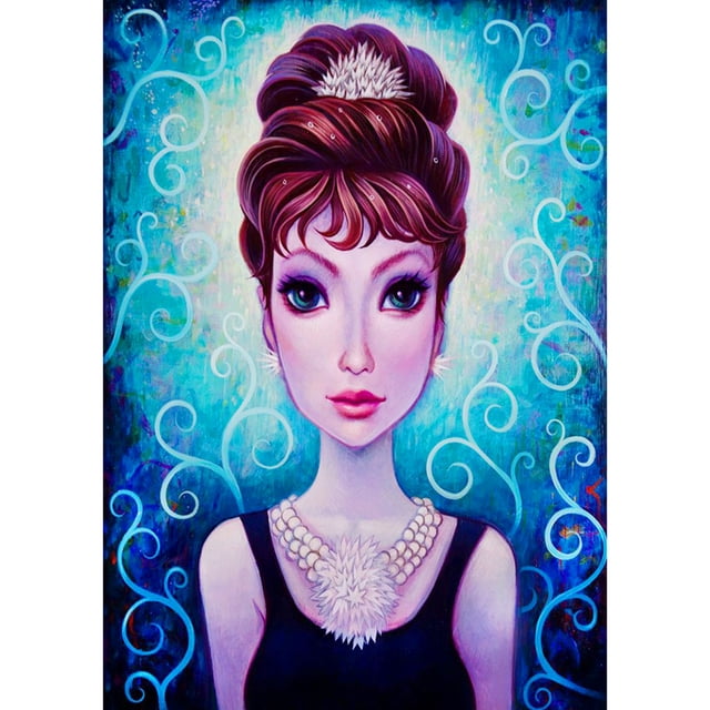 Taladro de pintura de diamante (DE9521) 5D DIY Flor de mujer Arte de pared de diamantes de imitación completo (IH736) 45x60cm FLhrweasw Nuevo