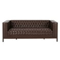 thumbnail image 6 of Noble House Tamarisk Sofa, Dark Brown and Espresso Faux Leather, 6 of 12