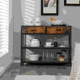 thumbnail image 2 of Giantex 3-Tier Entryway Table, Sofa Side Table w/2 Large Drawers & Anti-toppling Device, Console Table w/Metal Frame, 2 of 8