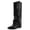 Black-057, variant on Suede Cowboy Knee High Boots Women Pointed Toe Chunky Heel Embroidered Western Cowgirl Boots