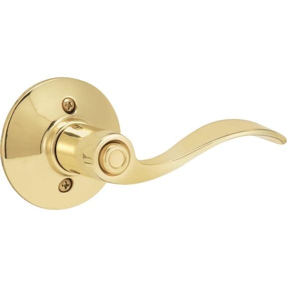 Schlage F40 V ACC 605 Accent Door Lever, Bed & Bath Privacy Lock, Bright Brass
