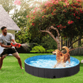 thumbnail image 3 of Alden Design Foldable Pet Swimming Pool Wash Tub for Cats and Dogs, Black, X-Large, 55.1", 3 of 13