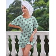 thumbnail image 2 of Ekouaer Silk Nightgown for Women Short Sleeve Satin Sleep Shirts Round Neck Sleepwear Chest Pocket Nightshirt, 2 of 6