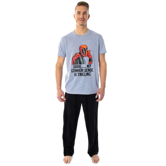 Marvel Men's Deadpool Pajamas Common Sense Is Tingling 2 Piece Pajama Set