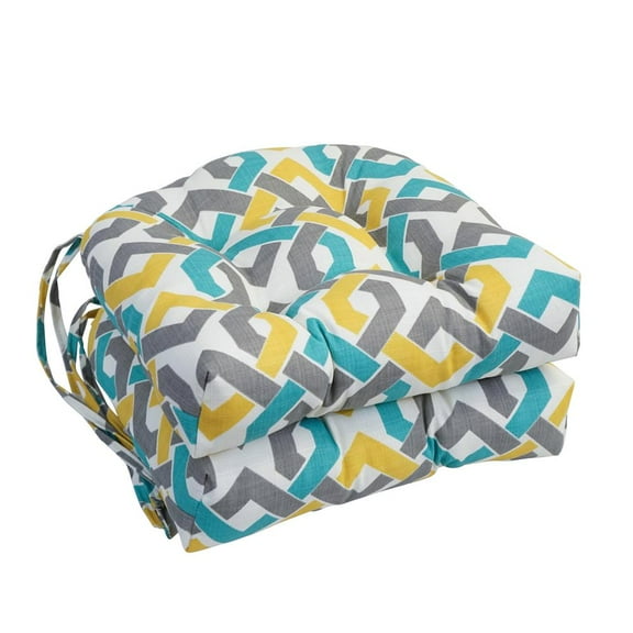 Blazing Needles 16-inch Spun Polyester Outdoor U-shaped Tufted Chair Cushion