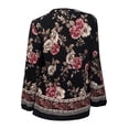 thumbnail image 2 of eVogues Plus Size Long Sleeve Top Black Floral Print, 2 of 5