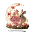 thumbnail image 2 of Decoración de mesa acrílica 2D con forma de conejito, adorno para el Día de San Valentín, y rosa de amor para dormitorio, oficina, vacaciones, es, 2 of 9