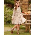 thumbnail image 2 of Vestido GRACE KARIN para niñas preadolescentes de manga larga con estampado floral albaricoque de 12 a 14 años, 2 of 6