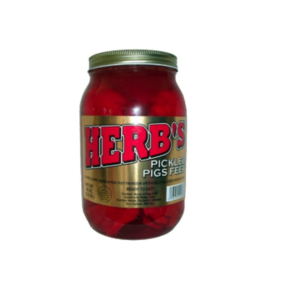 Herb's Pickled Pigs Feet Ready to Eat Half Gallon Jar 40oz