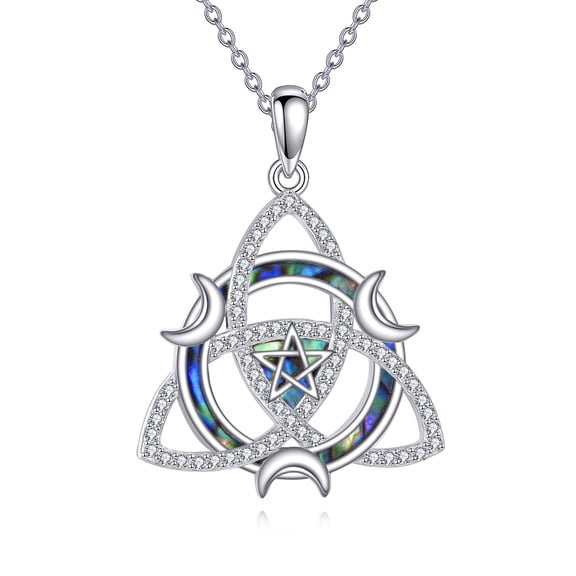 Triquetra Necklace S925 Sterling Silver Trinity Knot Pendant Necklaces Celtic Protection Jewelry Gifts for Women