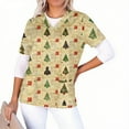 thumbnail image 4 of Jsaierl Christmas Scrub Tops for Women Short Sleeve Christmas Pattern Nurse Uniform Working V Neck Shirt Dressy Casual Tees Blouse Top for Women Fashion 2023, 4 of 6