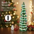 thumbnail image 5 of Best Choice Products Ceramic Christmas Tree, 18in Hand-Painted Holiday Decor w/Multicolor LED Lights  Frosted Green, 5 of 8