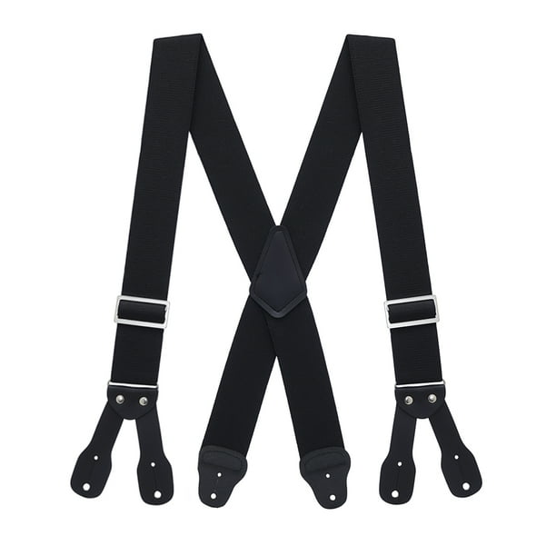 Suspender Store 54 IN Logger Button Suspenders 2 Inch Wide BLACK