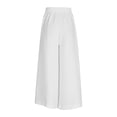 thumbnail image 6 of Ecqkame Wide Leg Pants for Women Baggy High Waist Flowy Casual Trousers Travel Vacation Solid Color Full Length Pant White S, 6 of 7