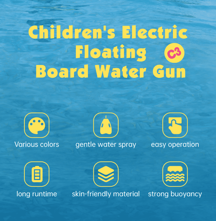 Camolech C3 Electric Swimming Kickboard for Kids, Motorized Pool Float with Water Spray Gun, Lightweight Water Scooter with 45-Min Runtime, 24V Battery, Safe Propeller, Swim Training Board