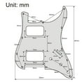 thumbnail image 5 of HH Guitar Strat Pickguard Round Corner Humbuckers for 11 Hole USA/MIM Standard Strat Modern Style White Pearl, 5 of 11