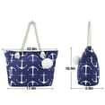 thumbnail image 3 of Extra Large Beach Bags Totes Women Waterproof Sandproof Big Tote Bag Zipper Inner Pockets Rope Handle Canvas with Zip Closure Swim Pool Gym Picnic Travel Weekend Accessorie Blue Anchor Handbag Gifts, 3 of 7