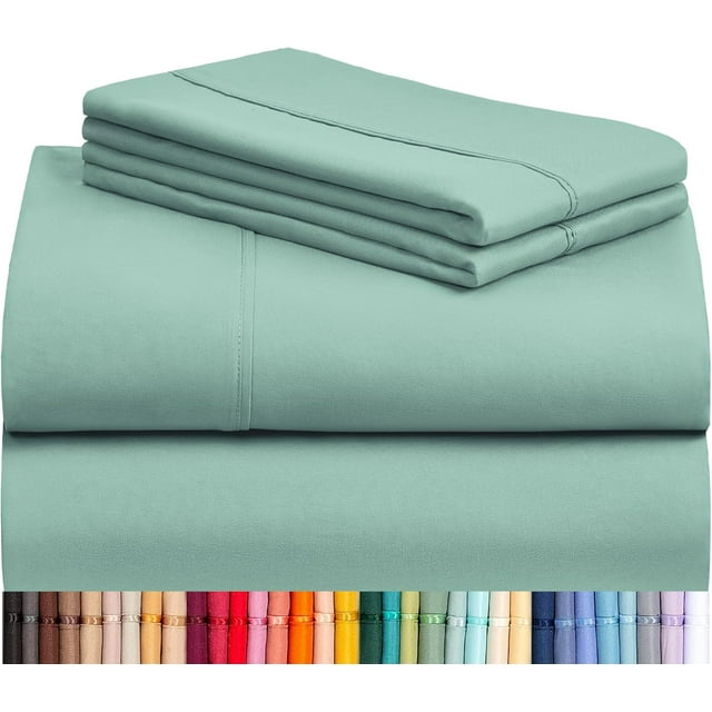 Ensemble de Draps PC Grand Draps de Lit Format Grand Poches Profondes ” Draps Rafraîchissants Anti-Froissement Lavables à la Machine Literie d'Hôtel Soyeux Doux Grand
