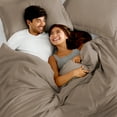 thumbnail image 2 of Bare Home Luxury 3 Piece Duvet Cover and Sham Set - Premium 1800 Ultra-Soft Brushed Microfiber - Hypoallergenic, Easy Care, Wrinkle Resistant (Queen, Taupe), 2 of 6