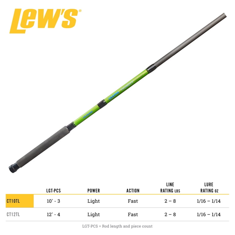 Lew's Mr. Crappie Telescopic Fishing Pole, 10-Foot, 3-Piece, Light Power, Fast Action Lew's Mr. Crappie Telescopic Fishing Pole, 10-Foot, 3-Piece, Light Power, Fast Action