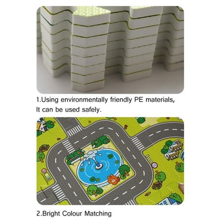 Traffic Play Mat Puzzle Foam Interlocking Tiles Kids Road Traffic