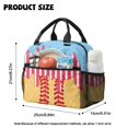 thumbnail image 4 of Xoenoiee Baseball Star Ice Cream Drip Stripe Print Kids Backpack School Bag 4-in-1 Bookbag Set with Lunch Box Pencil Case Water Bottle Sleeve for Girls Boys Schoolbag Elementary Preschool Bookbag, 4 of 7