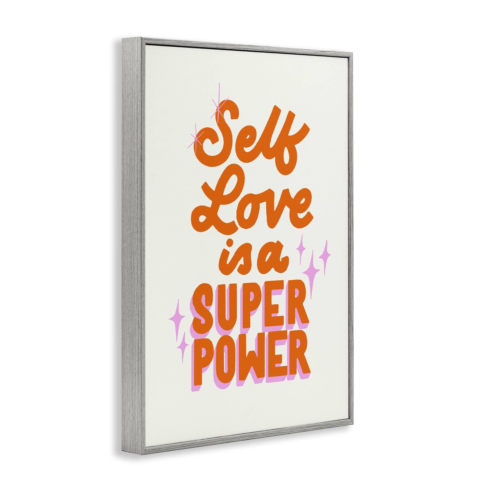 Stupell Industries Self Love Is Superpower Gray Framed Giclee Art, design by Indira Prieto | IndySign