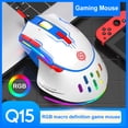 thumbnail image 4 of Q15 Gaming Mouse RGB Light Ratón ajustable Gamer para oficina en casa (Blanco) Ehuebsd Para estrenar, 4 of 9