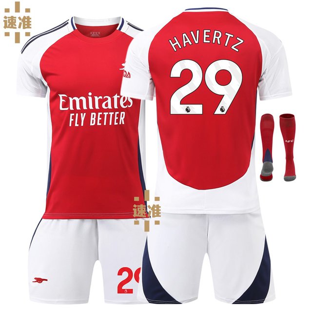 2425 Arsenal Jersey 7 Saka 8 Odegaard 9 Jesus 11 Martinelli Home Football Uniform Set