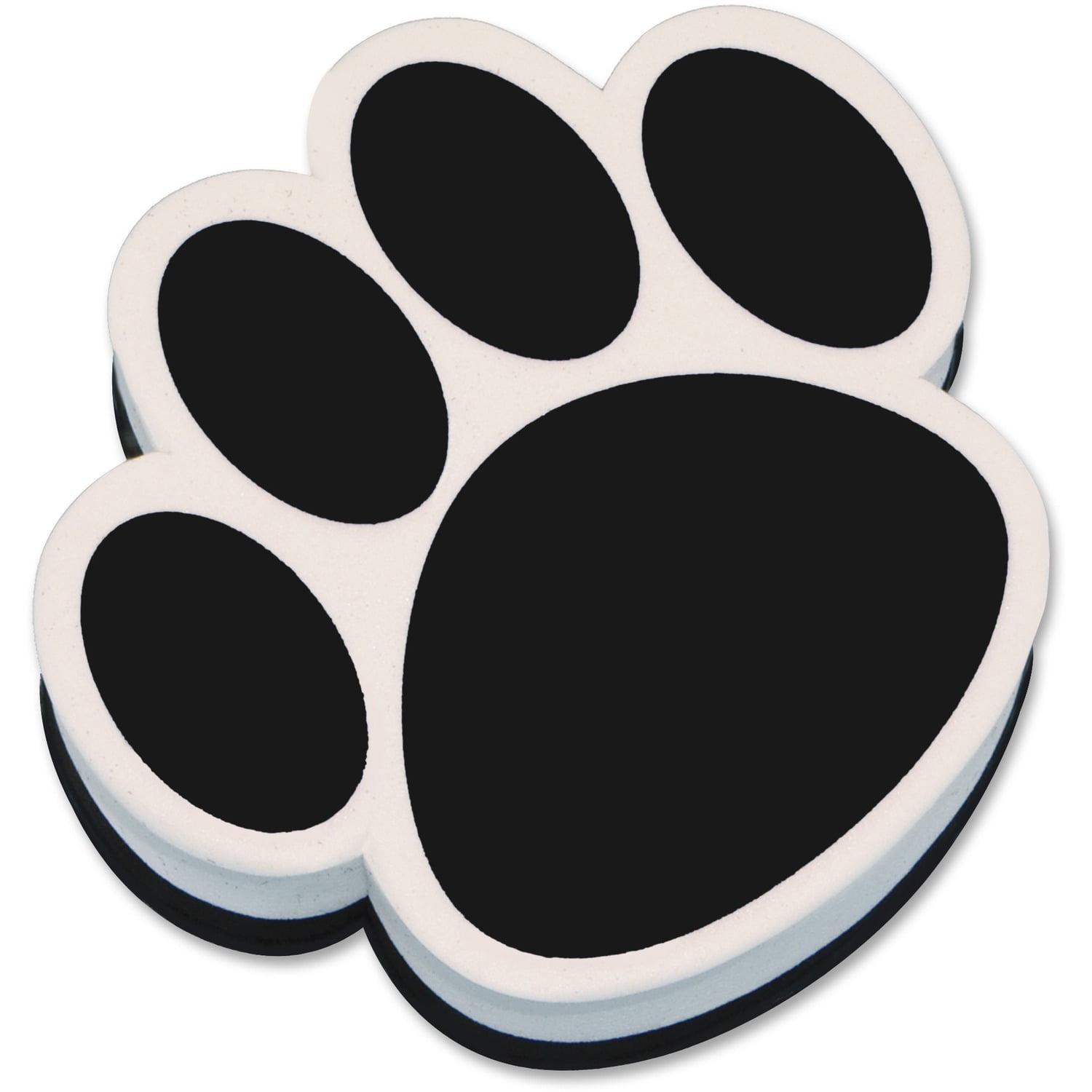 Ashley, ASH10017, Paw Shaped Magnetic Whiteboard Eraser, 1 Each, Black,White