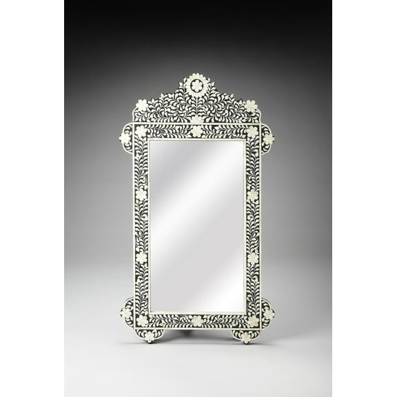 Butler Specialty Bone Inlay Accent Wall Mirror In Black