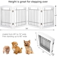 thumbnail image 4 of Dog Gate for The Doorways House Stairs Foldable Freestanding Indoor Pet Gate for Dogs Wooden Puppy Safety Fence 80" Wide 24" Height 4 Panels White, 4 of 18