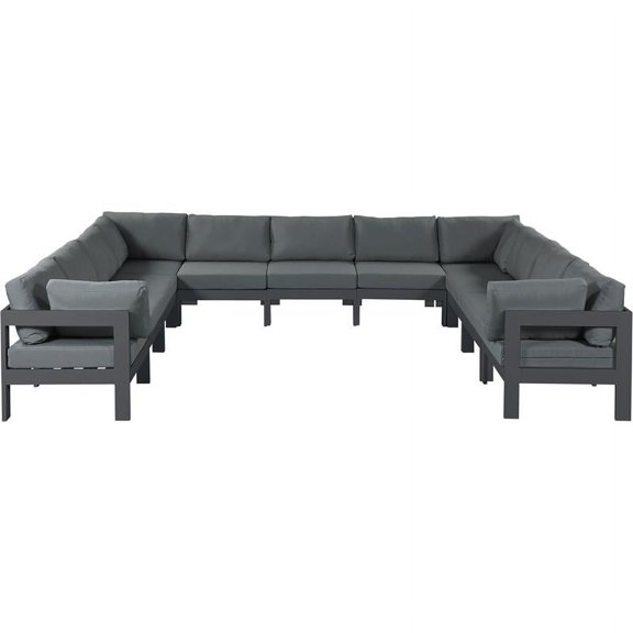 Meridian Furniture Nizuc Grey Outdoor Patio Modular Sectional