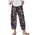 thumbnail image 2 of zanvin Pantalons en Lin pour Femmes, Mode Été Décontractée Poches Droites Imprimé Pantalons Cargo Femmes, 2 of 5