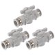 thumbnail image 1 of Conectores de aire Push to Connect de 35/64" Válvula de mano de aire Conector de plástico 3 Pcs Blanco tono plateado, 1 of 1