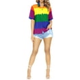 thumbnail image 6 of HAPPY BAY Women's Casual Beach Summer Hawaiian Blouse Shirt Dressy Blouses Short Sleeve Button up Dress Tops Tee Shirts T Shirts for Women XXL Pride Flag, Multicoloured, 6 of 6