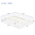 thumbnail image 2 of Aukfa Queen Size Floor Bed for Kids, Girls, Boys, Wood Montessori Bed Frame with Safety Guardrails and Door, White, 2 of 8