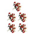 thumbnail image 3 of mmirethe 1/2/3/5 2x Fausses Roses Haute Plasticité Grand Gamme d'Applications Motif Tridimensionnel Multi-Couleur Rouge et Blanc 5 Pcs, 3 of 6