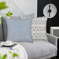 thumbnail image 4 of Home Geometric Set of 4 Throw Pillow Covers Modern Accent Decorative 20x20 Inch Blue Grey Geometrical Abstract Pattern Pillow Cases Cushion Cover for Living Room Sofa Couch Decor, 4 of 6