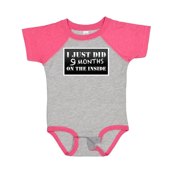 Inktastic 9 Months on the Inside Boys or Girls Baby Bodysuit