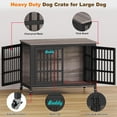 thumbnail image 3 of EasyCom Meuble Cage pour Chien TTG 48 Pouces/42 Pouces/33 Pouces avec Roulettes, Chenil Intérieur Robuste pour Grands Chiens, Cage pour Chien Résistante aux Fugues et à la Mastication pour Chien Très Anxieux, Décorer la Maison comme Meuble Télé, Table d'Appoint, 3 of 9
