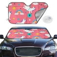 thumbnail image 2 of Kdxio Yoga Unicorn Print Windshield Sun Shade,UV Rays and Sun Heat Protection,Sunshade for Car Windshield,Car Shade Front Windshield - Small, 2 of 6