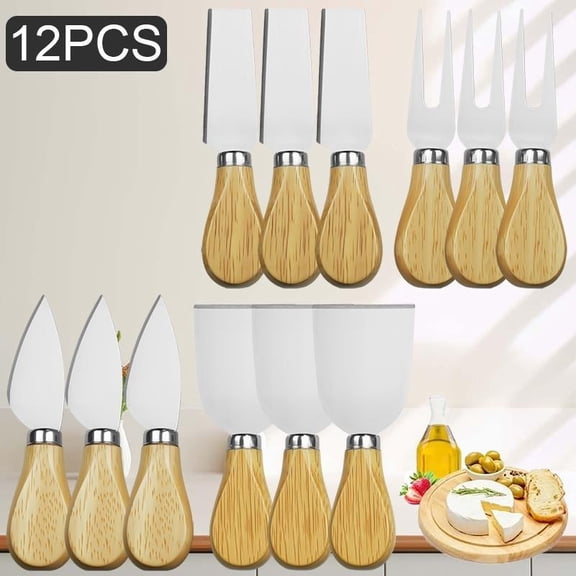 12pcs Stainless Steel Cheese Knives Charcuterie Boards Additions Butter Spreader Knife Restaurant Supplies Western Style And Fork Premium Kitchen Gadgets Spreader