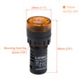 thumbnail image 2 of Uxcell AC DC 48V with Buzzer Flashing Alarm Dashboard LED Indicator Light Yellow, 2 of 5