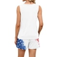 thumbnail image 6 of Stralyhd 250 Anniversary Usa 2 Piece Sets for Women American Flag Striped Summer Sets Patriotic Shorts Outfits Freedom Matching Lounge Set with Pockets White XL, 6 of 6