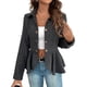 thumbnail image 1 of Elegante Blazer para Mujer, para Oficina, Trabajo, Negocios, con Dobladillo Peplum, Chaqueta Abierta con Diseño de Negro M, 1 of 9