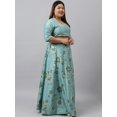 thumbnail image 4 of XL LOVE By Janasya Women's Sea Green Poly Silk Foil Printed Lehenga Choli With Scarf, 4 of 8