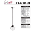 thumbnail image 2 of Luminance F13010-80 Eclat 1-lt Pendant Bright Satin Nickel, 2 of 2
