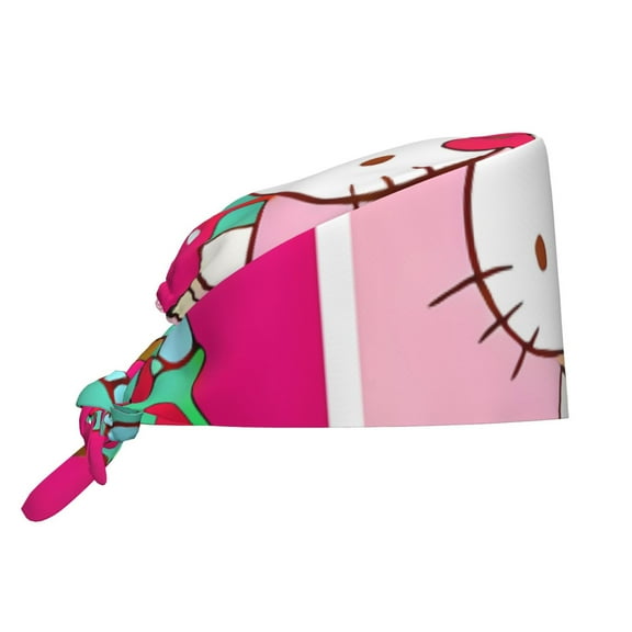 Gokiu Sanrio for Women Scrub Caps Adjustable Working Cap Sweatband Tie Back Hat